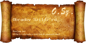 Obradov Szilárd névjegykártya